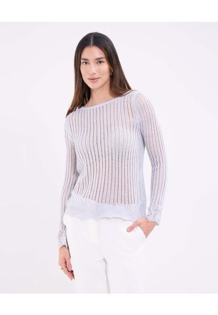 Saco Para Mujer Cuello Redondo Color Gris Marca Patprimo #30330632
