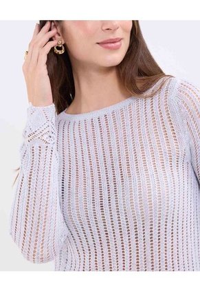 Saco Para Mujer Cuello Redondo Color Gris Marca Patprimo #30330632