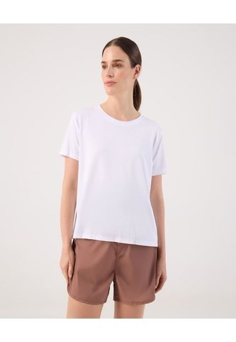 Camiseta Unicolor Deportiva   Para Mujer Blanco Patprimo Patprimo