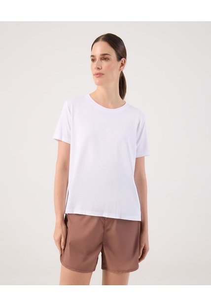 Camiseta Unicolor Deportiva   Para Mujer Blanco Patprimo