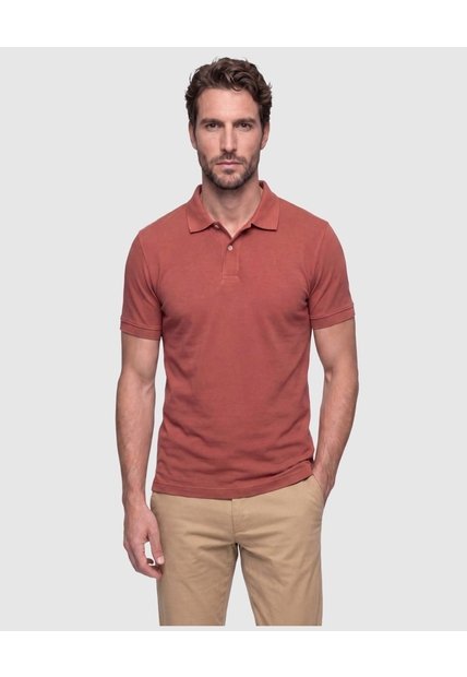 Polo Con Bordado   Para Hombre Naranja Patprimo
