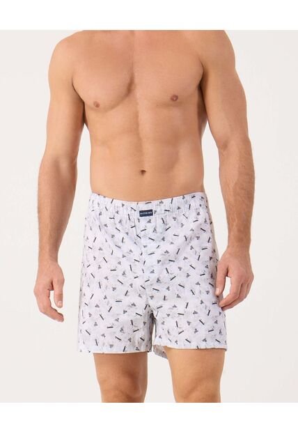 Bóxer Estampado Holgado Con Bragueta De Botón  X1 Para Hombre Blanco Patprimo