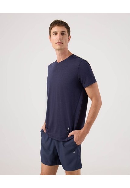 Camiseta Manga Corta Jaspeada  Para Hombre Azul Patprimo