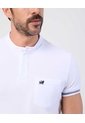Polo Slim Fit Cuello Mao Y Bolsillo   Para Hombre Blanco Patprimo de Patprimo