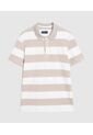 Polo Slim Fit A Rayas   Para Hombre Beige Patprimo de Patprimo