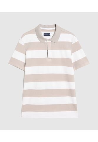 Polo Slim Fit A Rayas   Para Hombre Beige Patprimo Patprimo
