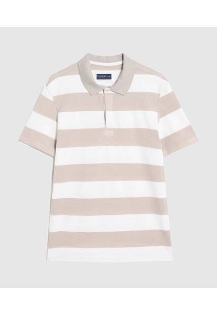 Polo Slim Fit A Rayas   Para Hombre Beige Patprimo