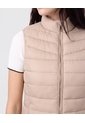Chaleco Acolchado Con Cierre   Para Mujer Beige Patprimo de Patprimo