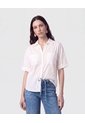 Camisa Manga Corta Con Bolsillo   Para Mujer Blanco Patprimo de Patprimo