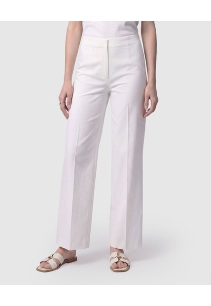 Pantalón Culotte Con Pretina Lisa   Para Mujer Blanco Patprimo