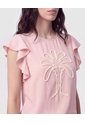 Blusa Con Mangas De Volantes   Para Mujer Rosa Patprimo de Patprimo