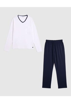 Pijama De Dos Piezas Confort Para Hombre Blanco Patprimo