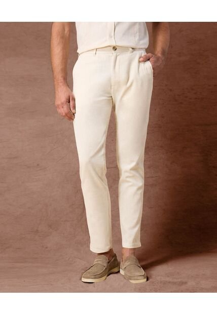 Pantalón Chino  Corte Slim Fit Moderno  Para Hombre Crema Patprimo