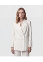Blazer Cruzado De Doble Botonadura   Para Mujer Blanco Patprimo de Patprimo