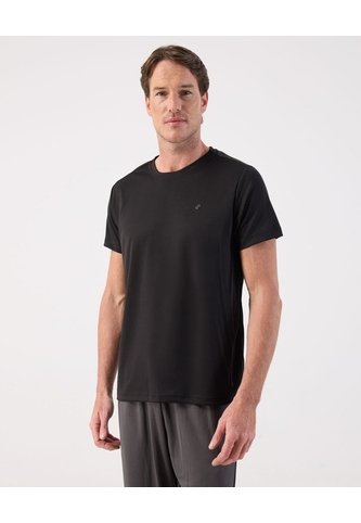 Camiseta Manga Corta Texturizada Con Cuello Redondo   Para Hombre Negro Patprimo Patprimo