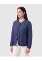 Chaqueta Acolchada Cuello Redondo   Para Mujer Azul Patprimo de Patprimo