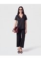 Blusa Unicolor Con Encaje   Para Mujer Negro Patprimo de Patprimo
