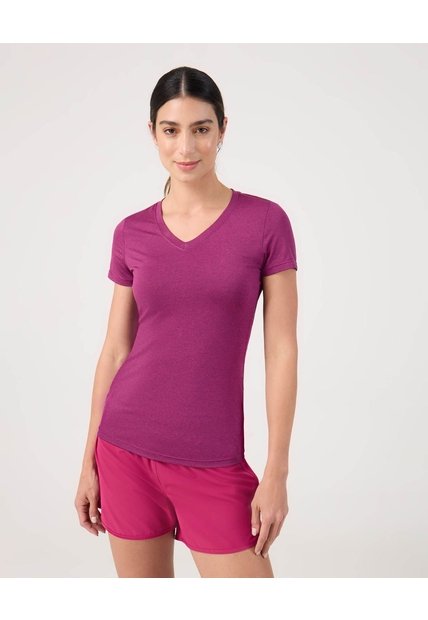 Camiseta Deportiva Jaspeada   Para Mujer Rojo Patprimo