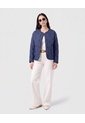 Chaqueta Acolchada Cuello Redondo   Para Mujer Azul Patprimo de Patprimo
