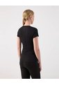 Camiseta Manga Corta Texturizada   Para Mujer Negro Patprimo de Patprimo