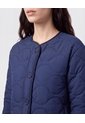Chaqueta Acolchada Cuello Redondo   Para Mujer Azul Patprimo de Patprimo