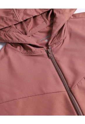 Chaqueta Rompevientos  Capucha Ajustable  Para Mujer Café Patprimo
