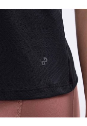 Camiseta Manga Corta Texturizada   Para Mujer Negro Patprimo