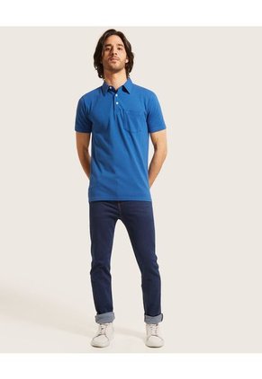 Polo Para Hombre Cuello Maquina Con Bolsillo Color Azul Oscuro Marca Patprimo #44111091