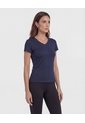 Camiseta Deportiva Cuello En V  Para Mujer Azul Patprimo de Patprimo