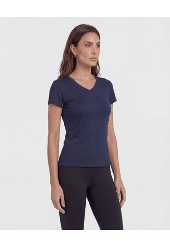 Camiseta Deportiva Cuello En V  Para Mujer Azul Patprimo Patprimo