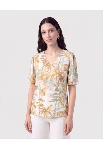 Blusa Cuello En V Manga Campana   Para Mujer Amarillo Patprimo Patprimo
