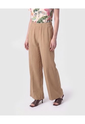 Pantalón Fluido Con Pretina   Para Mujer Café Patprimo Patprimo