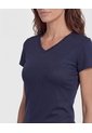 Camiseta Deportiva Cuello En V  Para Mujer Azul Patprimo de Patprimo