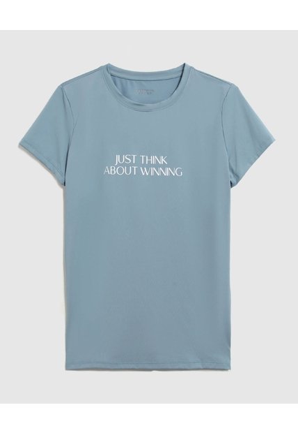 Camiseta Deportiva Con Estampado   Para Mujer Azul Patprimo