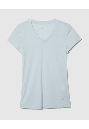 Camiseta Deportiva Cuello En V  Para Mujer Azul Patprimo