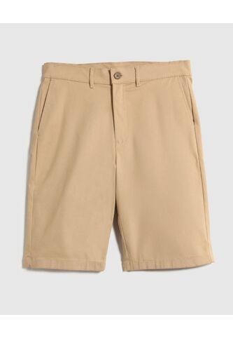 Bermuda Unicolor Con Bolsillos Diagonales   Para Hombre Beige Patprimo Patprimo