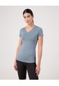Camiseta Deportiva Jaspeada   Para Mujer Azul Patprimo de Patprimo