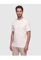 Camiseta Cuello Redondo Manga Corta   Para Hombre Crema Patprimo de Patprimo
