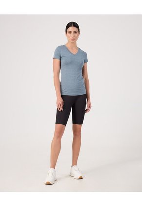 Camiseta Deportiva Jaspeada Para Mujer Azul Patprimo