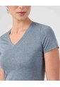 Camiseta Deportiva Jaspeada   Para Mujer Azul Patprimo de Patprimo