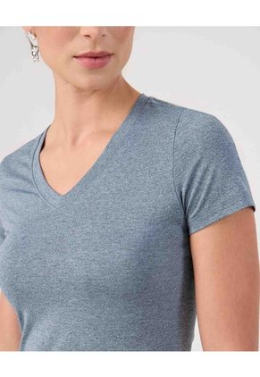Camiseta Deportiva Jaspeada Para Mujer Azul Patprimo