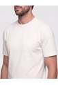 Camiseta Cuello Redondo Manga Corta   Para Hombre Crema Patprimo de Patprimo