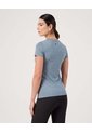 Camiseta Deportiva Jaspeada   Para Mujer Azul Patprimo de Patprimo
