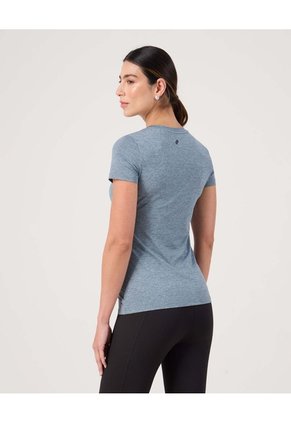 Camiseta Deportiva Jaspeada Para Mujer Azul Patprimo