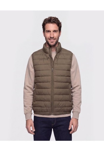 Chaleco Acolchado Cuello Alto   Para Hombre Verde Patprimo