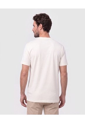 Camiseta Cuello Redondo Manga Corta   Para Hombre Crema Patprimo