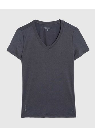 Camiseta  Básica Cuello V Manga Corta  Para Mujer Gris Patprimo Patprimo