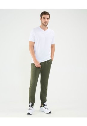 Camiseta Deportiva Cuello En V  Para Hombre Blanco Patprimo