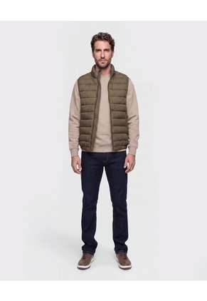 Chaleco Acolchado Cuello Alto Para Hombre Verde Patprimo