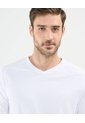 Camiseta Deportiva Cuello En V  Para Hombre Blanco Patprimo de Patprimo